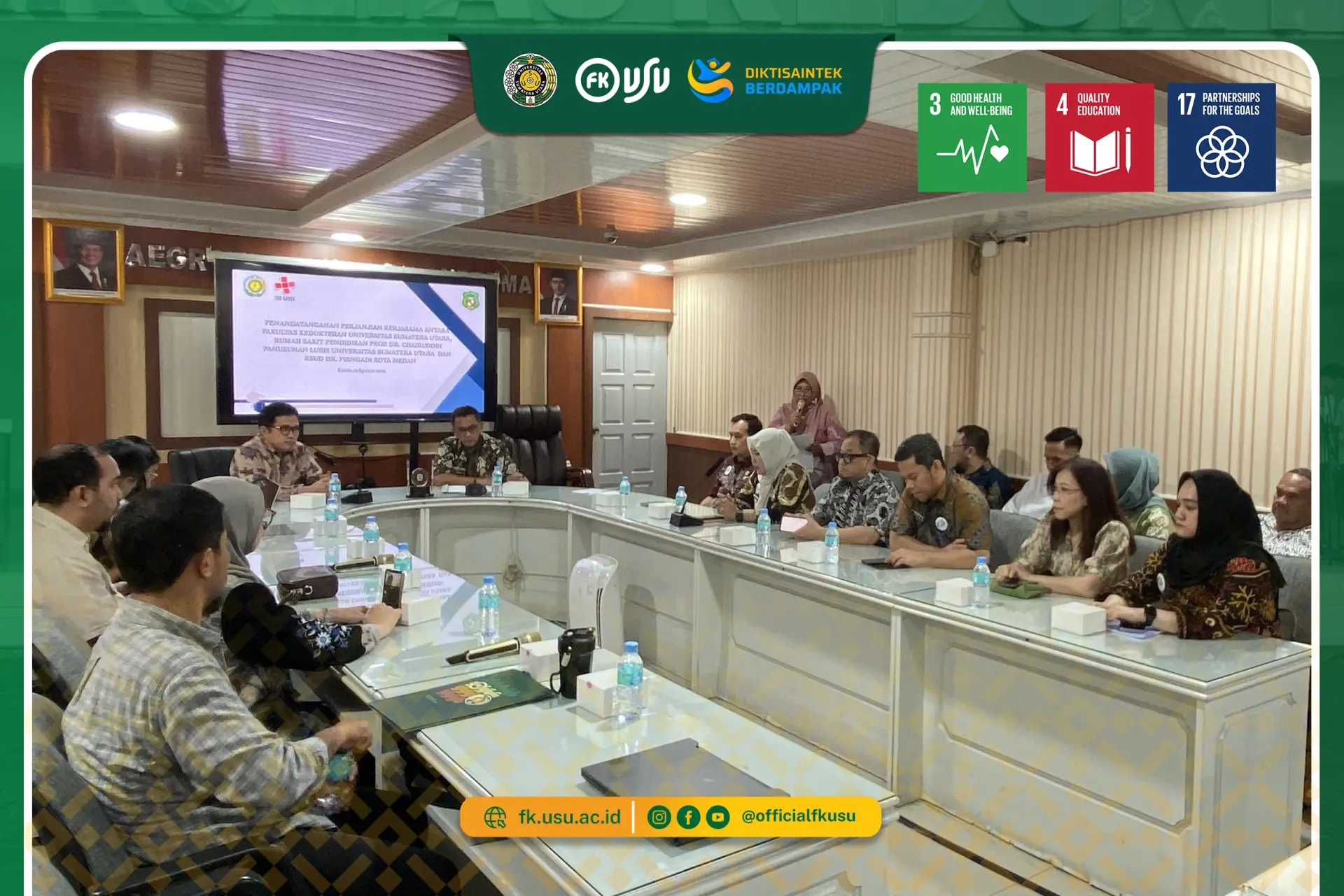 FK USU, RSP Chairuddin P. Lubis USU, dan RSUD Dr. Pirngadi Tandatangani MoU Dorong Penguatan Tri Dharma